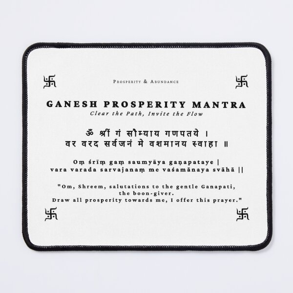 Item preview, Ganesh Prosperity Mantra – Remove Obstacles & Attract Abundance | Sanskrit Spiritual Text Art designed and sold by InevitableAum.