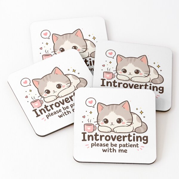 Item preview, Introverting Please Be Patient With Me Cute Cat Sticker Funny Introvert Aesthetic Cat Lover Gift designed and sold by StickoStore.