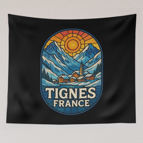 Item preview, Tignes France Stained Glass Art Travel designed and sold by TomFrontierArt.