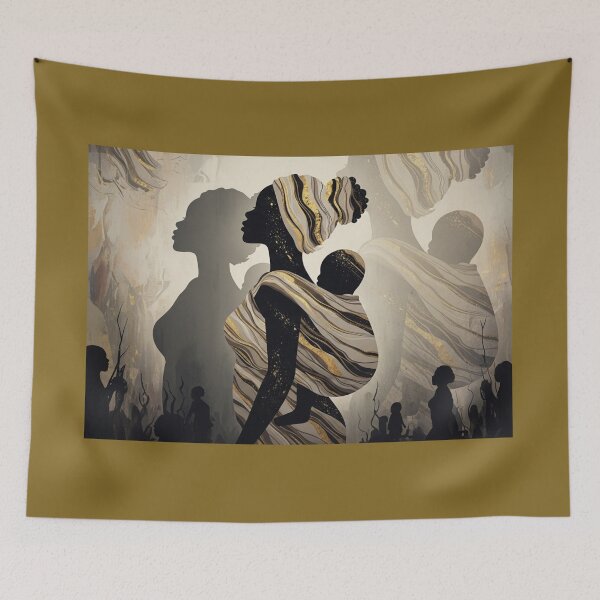 Item preview, Carried in Love — African Motherhood Silhouette Art Print | Black Woman & Baby Poster | Ancestral Heritage Wall Art designed and sold by nancysdaughter.