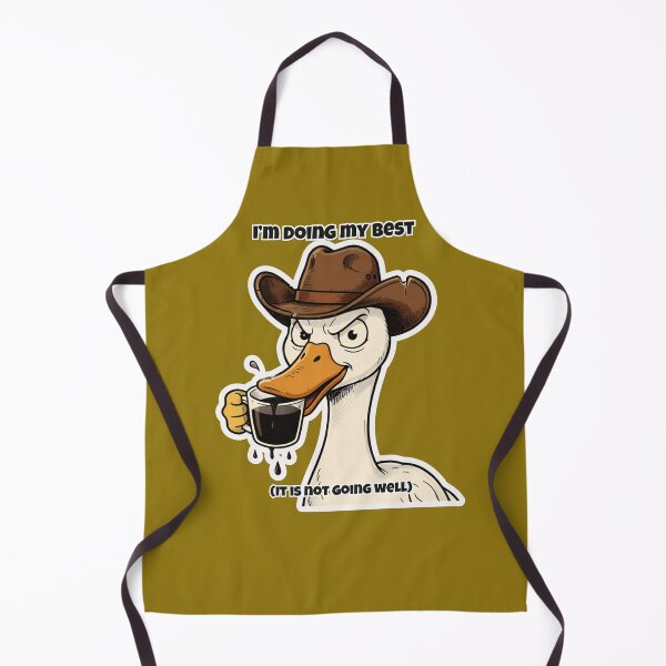 Item preview, Funny Grumpy Cowboy Goose - I'm Doing My Best Coffee Sticker designed and sold by ByAnad.