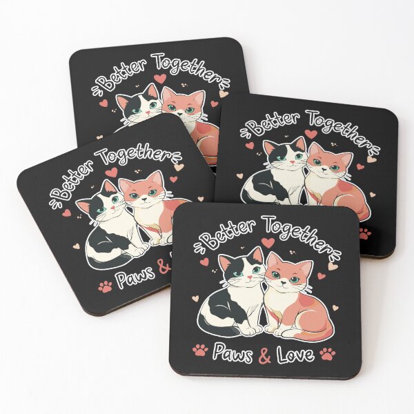 Item preview, Better Together Cute Cats Love Design – Paws and Love designed and sold by MonNoir.
