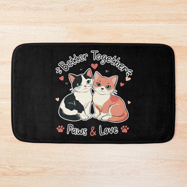Item preview, Better Together Cute Cats Love Design – Paws and Love designed and sold by MonNoir.