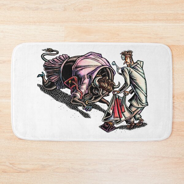 Item preview, Angry Bull Patient Charges Doctor designed and sold by LisaHaney.