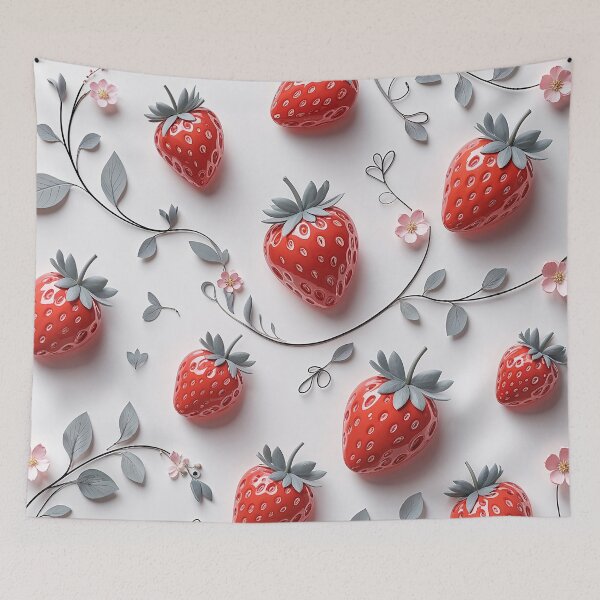 Item preview, strawberry with leaves pattern designed and sold by TanyaLovus.