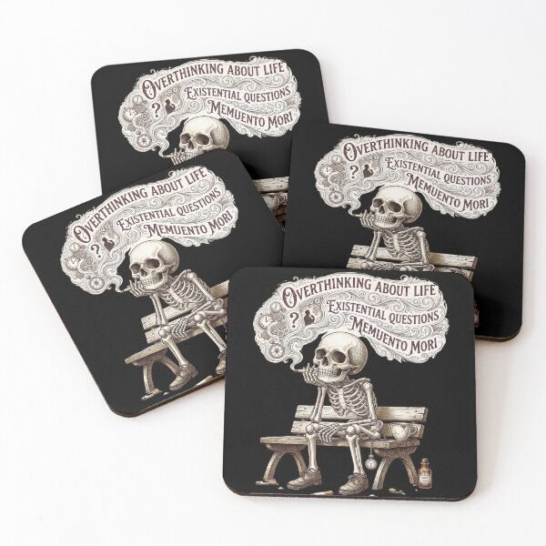 Item preview, Overthinking Skeleton Memento Mori Art designed and sold by Zenvique Art.