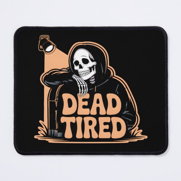 Item preview, Dead Tired Skeleton Resting on Tomb – Funny Gothic Skeleton T-Shirt designed and sold by Raw Tigers.