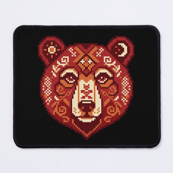 Item preview, «Bear with Ukrainian Ornament (Pixel art)» designed and sold by BoomPoster.