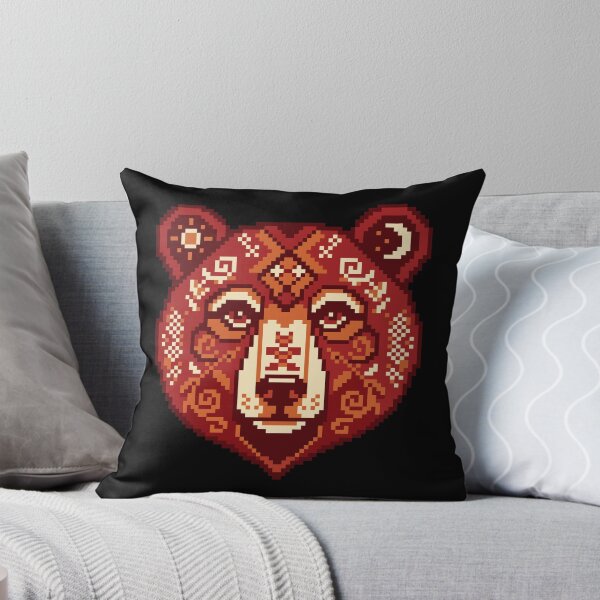 Item preview, «Bear with Ukrainian Ornament (Pixel art)» designed and sold by  BoomPoster.