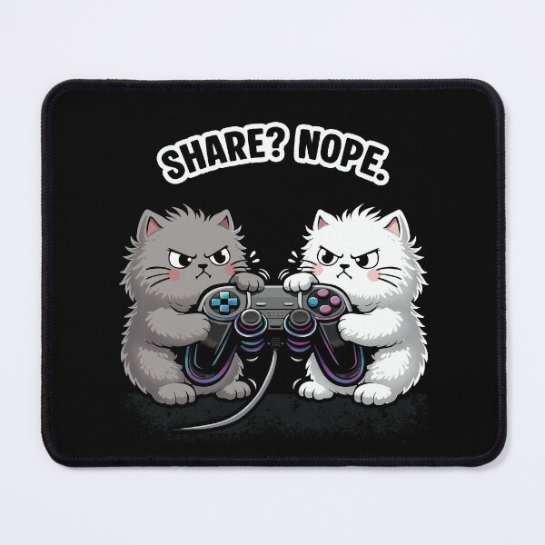 Item preview, Share Nope Funny Gamer Cats Fighting Over Controller Cute Angry Cat Gaming Meme Design designed and sold by MonNoir.