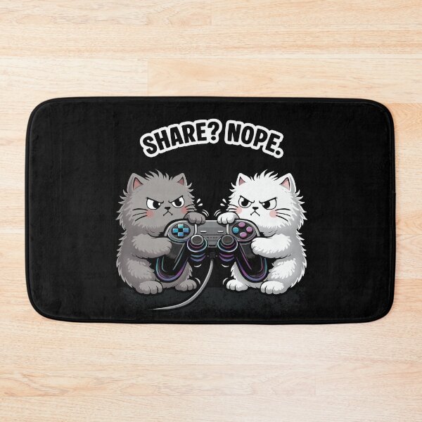 Item preview, Share Nope Funny Gamer Cats Fighting Over Controller Cute Angry Cat Gaming Meme Design designed and sold by MonNoir.