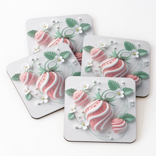 Item preview, strawberry with leaves pattern designed and sold by TanyaLovus.