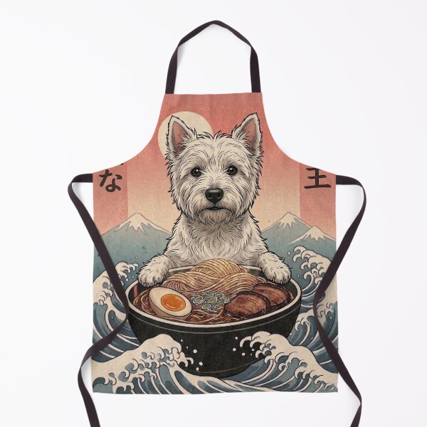Item preview, Funny West Highland White Terrier Westie Japanese Ramen Noodles Vintage Kanagawa Wave designed and sold by FurryHavenPH.