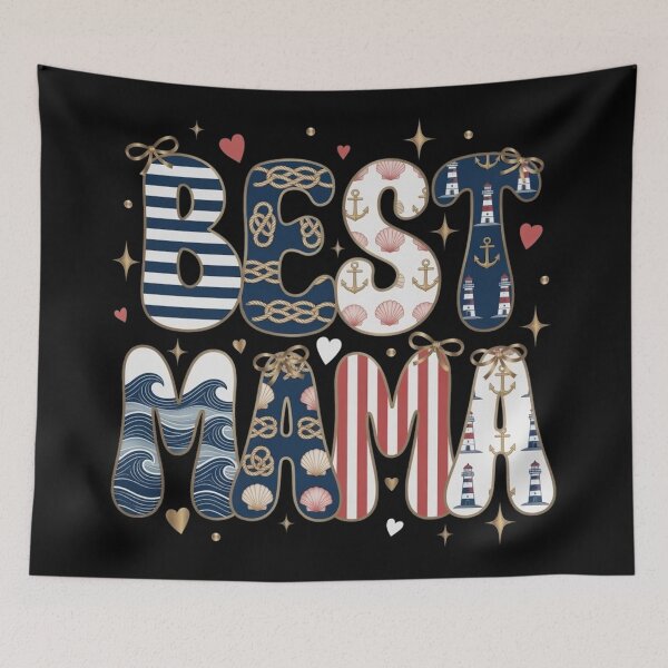 Item preview, Best Mama Nautical Coastal Graphic designed and sold by Syrupulse.