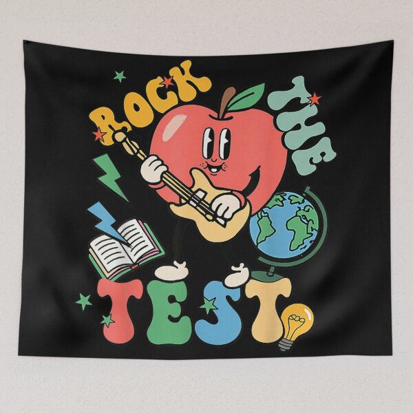 Item preview, Rock The Test Retro Vintage Apple Guitarist Character School Testing Support designed and sold by StanaLuis.