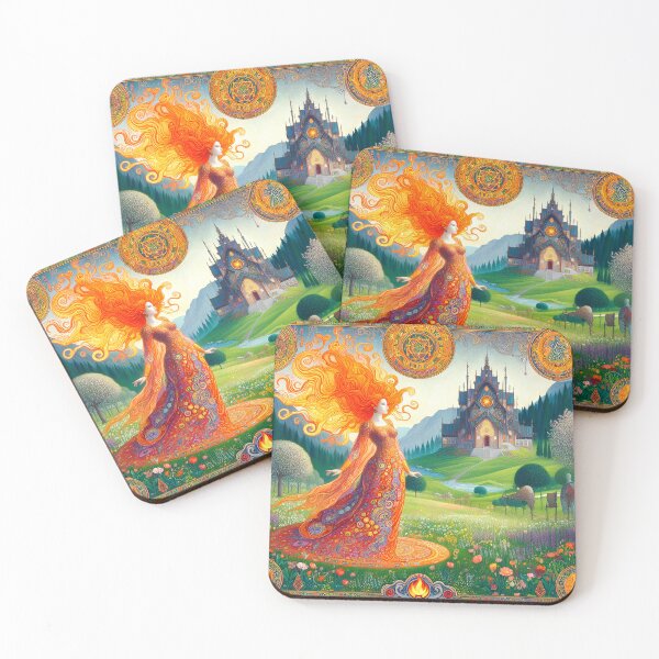 Item preview, Freya in the Meadow of Fólkvangr | Norse Goddess Fantasy Wall Art  designed and sold by Stoneflower-Art.