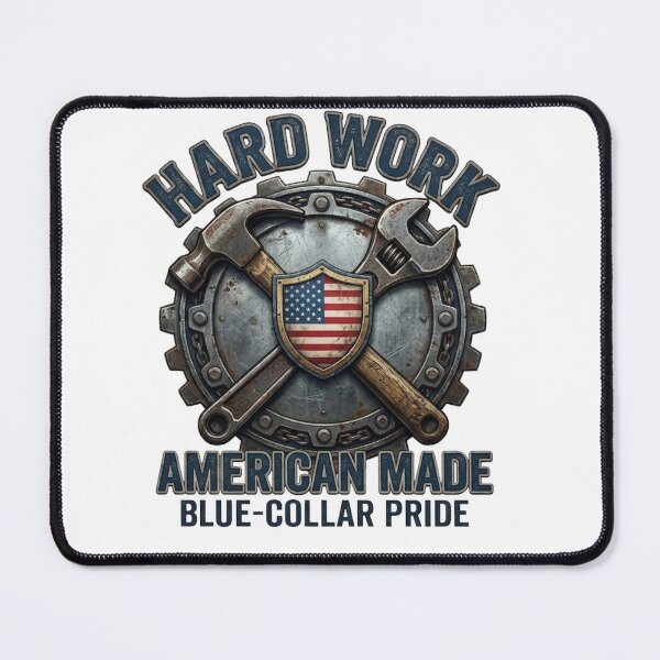 Item preview, Hard Work American Made – Blue Collar Pride Patriotic USA Worker Design designed and sold by softgraphics.