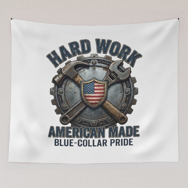 Item preview, Hard Work American Made – Blue Collar Pride Patriotic USA Worker Design designed and sold by softgraphics.