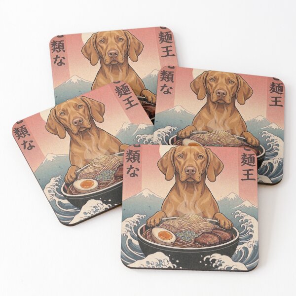 Item preview, Funny Vizsla Japanese Ramen Noodles Vintage Kanagawa Wave designed and sold by FurryHavenPH.