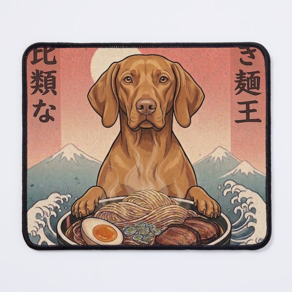 Item preview, Funny Vizsla Japanese Ramen Noodles Vintage Kanagawa Wave designed and sold by FurryHavenPH.