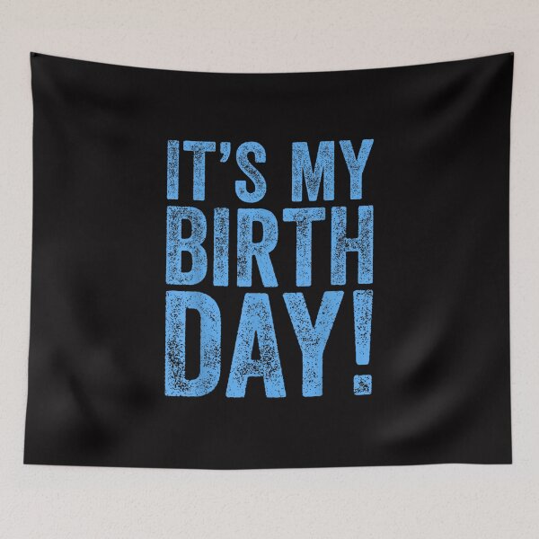 Item preview, Vintage It's My Birthday Blue Distressed designed and sold by randomslife.