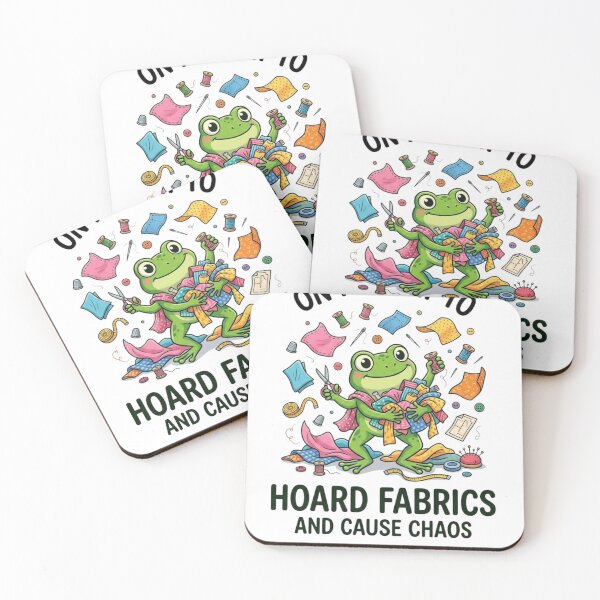 Item preview, On My Way To Hoard Fabrics And Cause Chaos Funny Sewing Frog Craft Humor Design  designed and sold by bilal sibgui.