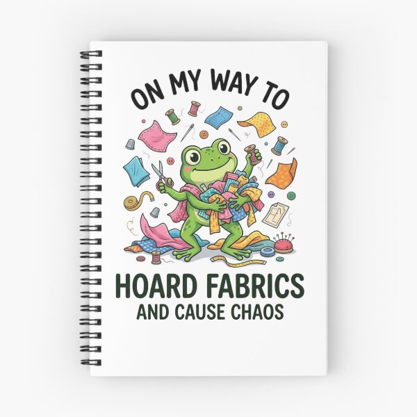 Item preview, On My Way To Hoard Fabrics And Cause Chaos Funny Sewing Frog Craft Humor Design  designed and sold by bilal sibgui.