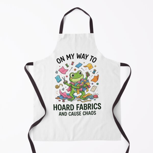 Item preview, On My Way To Hoard Fabrics And Cause Chaos Funny Sewing Frog Craft Humor Design designed and sold by bilal sibgui.