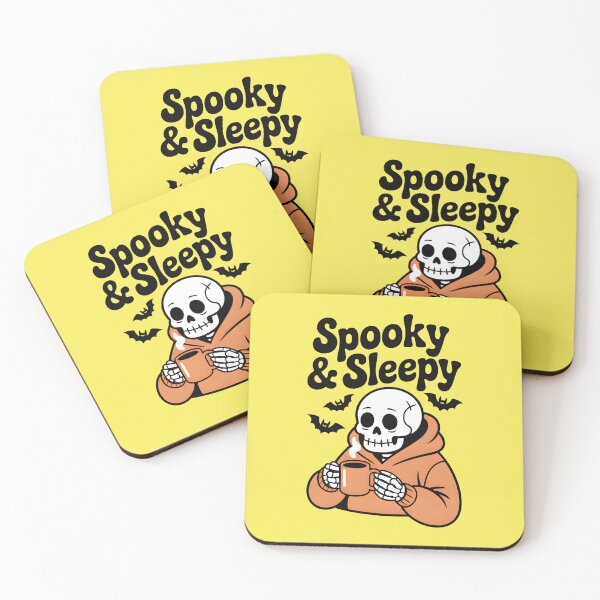 Item preview, Spooky & Sleepy Skeleton Drinking Coffee – Cute Funny Halloween T-Shirt designed and sold by Raw Tigers.