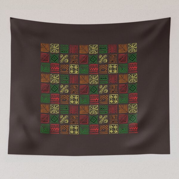 Item preview, Vibrant African Adinkra Tribal Mudcloth Pattern designed and sold by TZAR WORKS.
