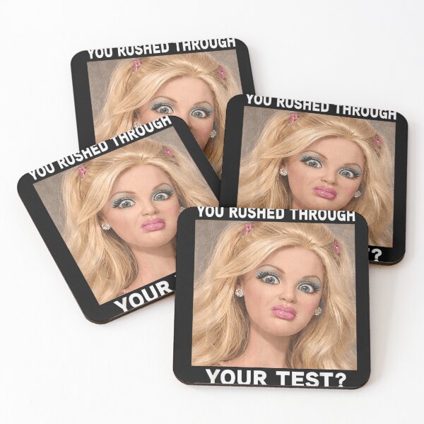 Item preview, You Rushed Through Your Test Shocked Blonde Doll Face Funny School Meme designed and sold by StanaLuis.