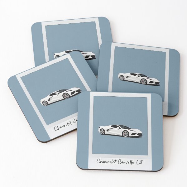Item preview, Chevrolet Corvette C8 Minimalist White Supercar Polaroid Art designed and sold by Motorline44.