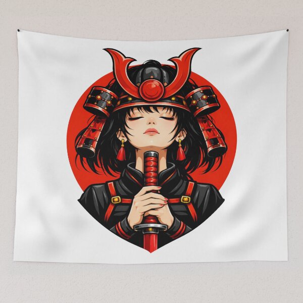Item preview, Japanese Female Samurai Warrior with Sun designed and sold by Ora-kuro.