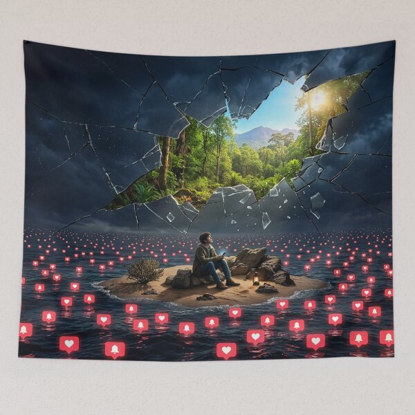 Item preview, Surreal Metaphor of Digital Isolation and the Desire to Connect with Nature designed and sold by JaiStudio.