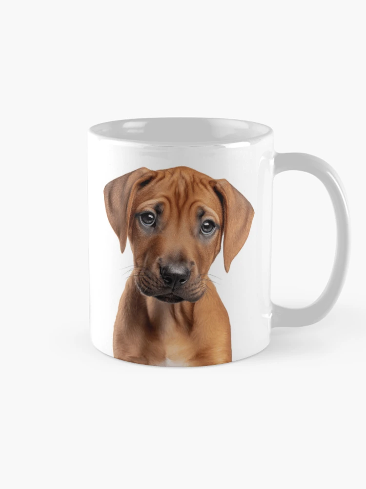 Thumbnail 3 of 6, Coffee Mug, Adorable Rhodesian Ridgeback Pup for Cute Rhodesian Ridgeback puppy lovers designed and sold by LazyOwlStore.
