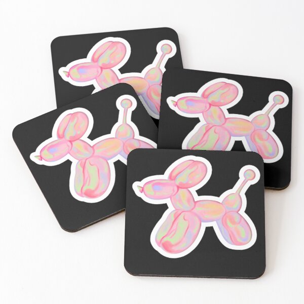 Item preview, Pink Balloon Dog Aesthetic Sticker | Glossy Cute Puppy Art | Y2K Iridescent Dog Design designed and sold by MusePaletteCo.