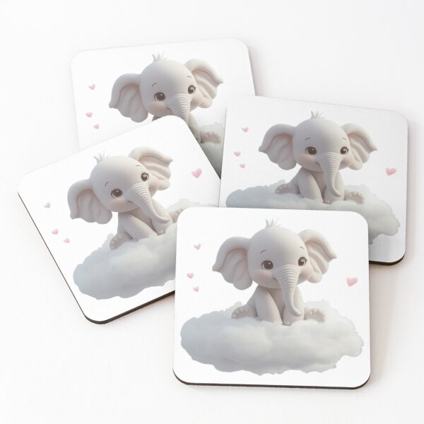 Item preview, Cute Dreamy Baby Elephant – Kawaii Pastel Animal Illustration designed and sold by DigitfanStudio.