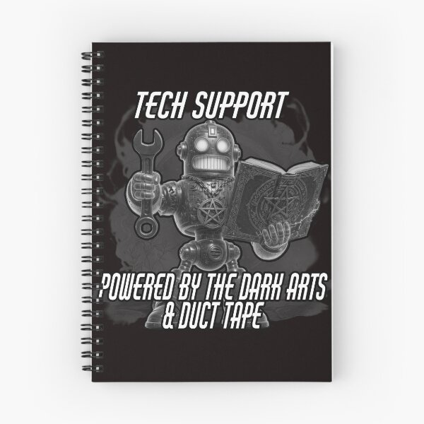 Artikelvorschau, Technischer Support – Unterstützt durch dunkle Künste und Klebeband | Lustiges IT-Shirt | Geek-Geschenk | Programmierer-Humor | Systemadministrator entworfen und verkauft von A-T-H.