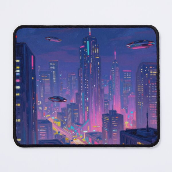 Item preview, Futuristic Sunset City inspired by Alfred Sisley with atmospheric light and modern neon glow designed and sold by FotoworldEdel.