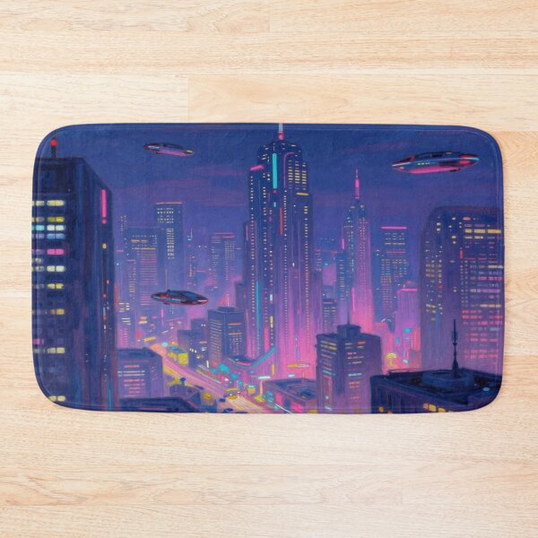 Item preview, Futuristic Sunset City inspired by Alfred Sisley with atmospheric light and modern neon glow designed and sold by FotoworldEdel.