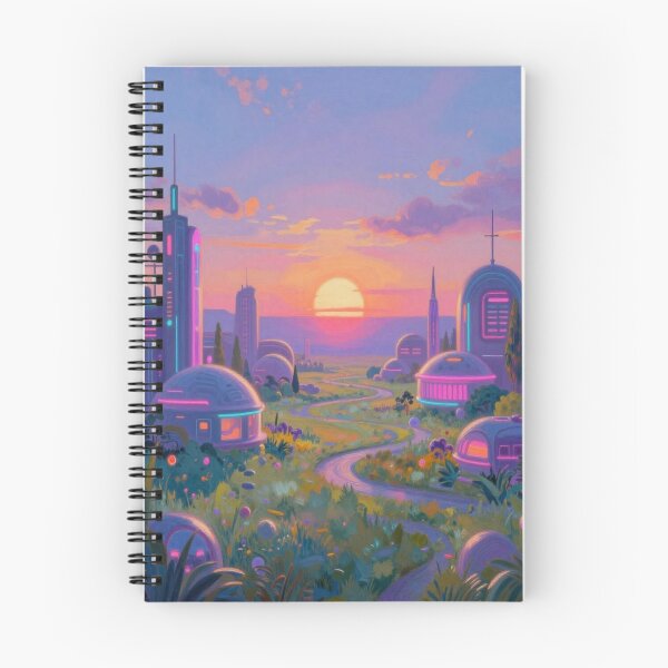 Item preview, Futuristic Sunset City inspired by Alfred Sisley – Neon Light & Dreamy Atmosphere  designed and sold by FotoworldEdel.