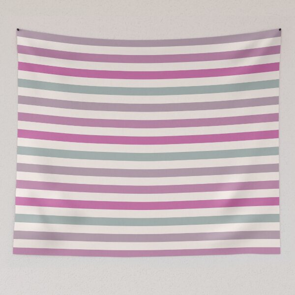 Item preview, Pink, green & seashell horizontal stripes designed and sold by Mint + Midnight.