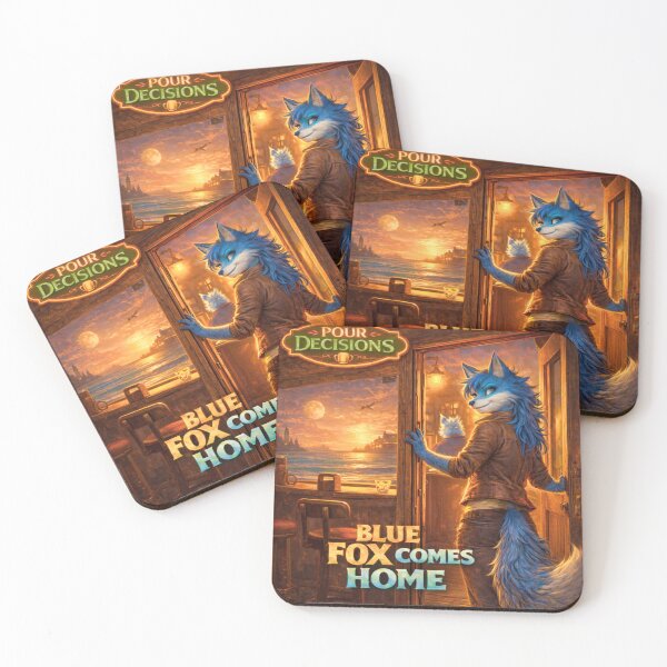 Item preview, Blue Fox Comes Home — Pour Decisions Ember Vale Art designed and sold by A Sinister Sly.