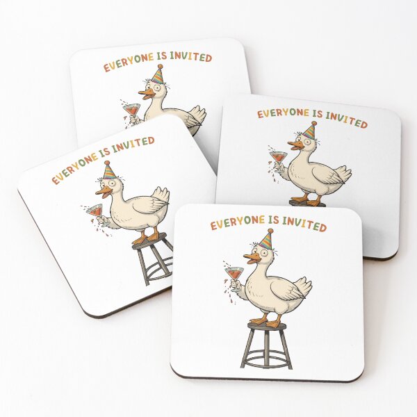 Item preview, Chaos Party Duck - Everyone Is Invited Funny Birthday Sticker designed and sold by ByAnad.