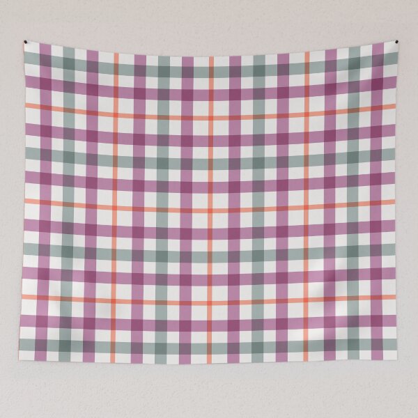 Item preview, Pink, green & orange plaid pattern designed and sold by Mint + Midnight.