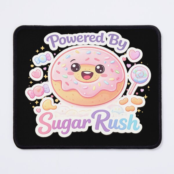 Item preview, Powered By Sugar Rush Funny Sweet Energy Quote designed and sold by ILYASSE1.