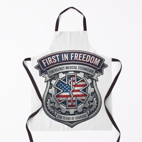 Item preview, First in Freedom – EMT Emergency Medical Technician 250 Years Patriotic USA Design designed and sold by softgraphics.