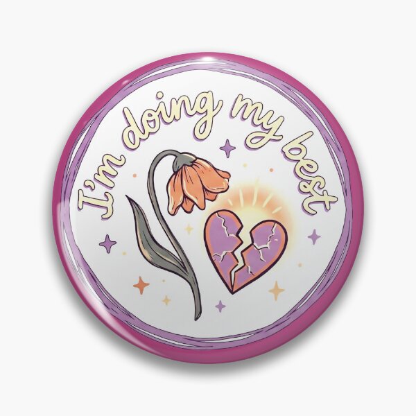 Item preview, I'm Doing My Best | Soft Hand-Lettered Badge Shirt | Motivational Design | Pastel Floral & Heart designed and sold by Prithbyshop.