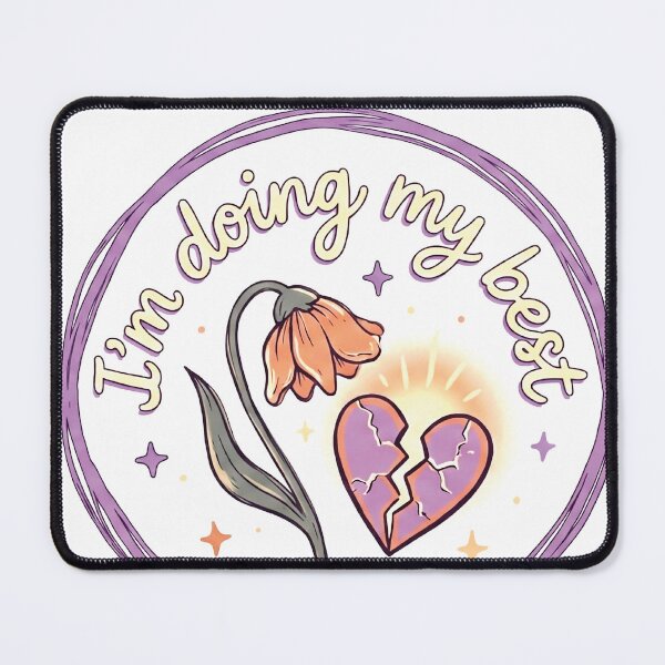 Item preview, I'm Doing My Best | Soft Hand-Lettered Badge Shirt | Motivational Design | Pastel Floral & Heart designed and sold by Prithbyshop.