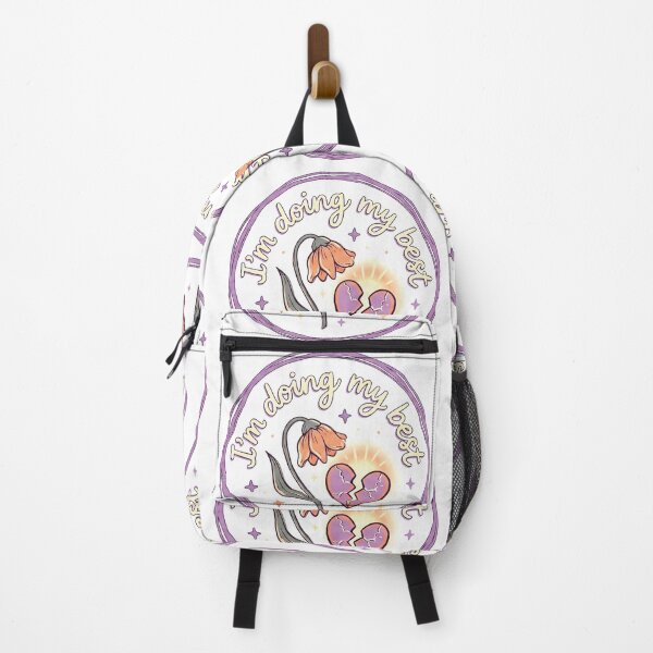 Item preview, I'm Doing My Best | Soft Hand-Lettered Badge Shirt | Motivational Design | Pastel Floral & Heart designed and sold by Prithbyshop.